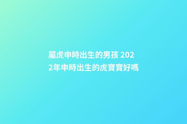 屬虎申時出生的男孩 2022年申時出生的虎寶寶好嗎-第1張-觀點-玄機派